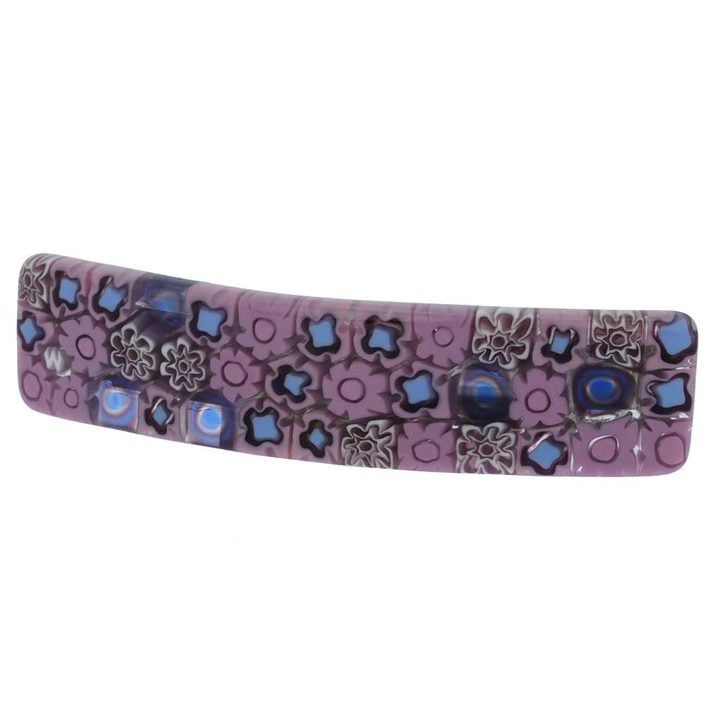 Glass Of Venice Murano Glass Millefiori Hair Clip - Lavender