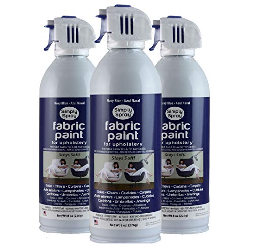 Simply Spray Upholstery Fabric Spray Paint 8 Oz. Can 3 Pack Navy Blue