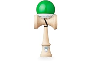 KROM - Kendama Toy POP LOL Dark Green - High Wood Quality - Extra Strong - for Beginner and Pro - Gift Pack : Extra String + Stickers