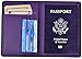 RFID Blocking Leather Passport Holder Cover & Travel Wallet ID Card Case (Purple)