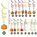 45 Pack Thanksgiving Party Swirls Hanging Foil Swirl Streamers with Foil Autumn Leaf Strings Fall Banner Tinsel Garland for Halloween Birthday Wedding Ceiling Backdrop Decoration