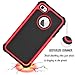 iPhone 4s Case ,[Corner Protection] Protective Case Detachable Defender Thin Protective Anti-dirt Scratch Resistant Hard Soft Heavy Duty Rubber Bumper Cover for iPhone 4 4s(Black/Red)