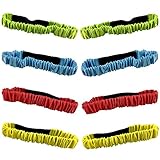 ZXSWEET 8PCS 3-Legged Race Bands Elastic Tie Rope with 4 Assorted Colors Perfect for Relay Race Game, Carnival, Field Day, Backyard