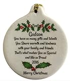 Godson Love 2016 Porcelain Christmas Ornament Rhinestone Special Bond