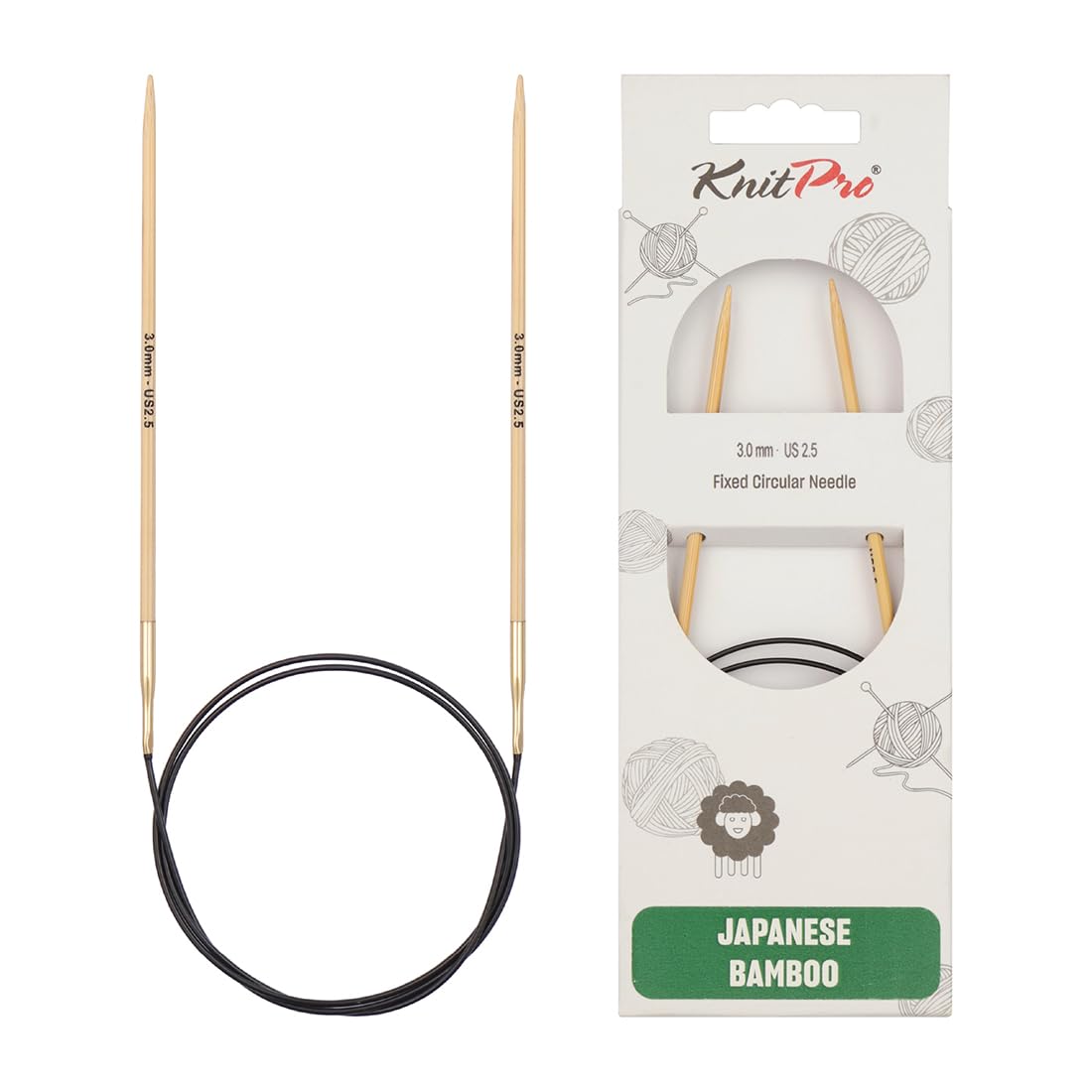 KnitPro Bamboo Fixed Circular Needles 32" (80cm) | 3.00mm
