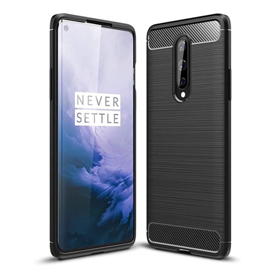 GAPlus OnePlus 8 Case - Ultra Slim Carbon Fibre Shockproof Bumper Case Cover For OnePlus 8 Black