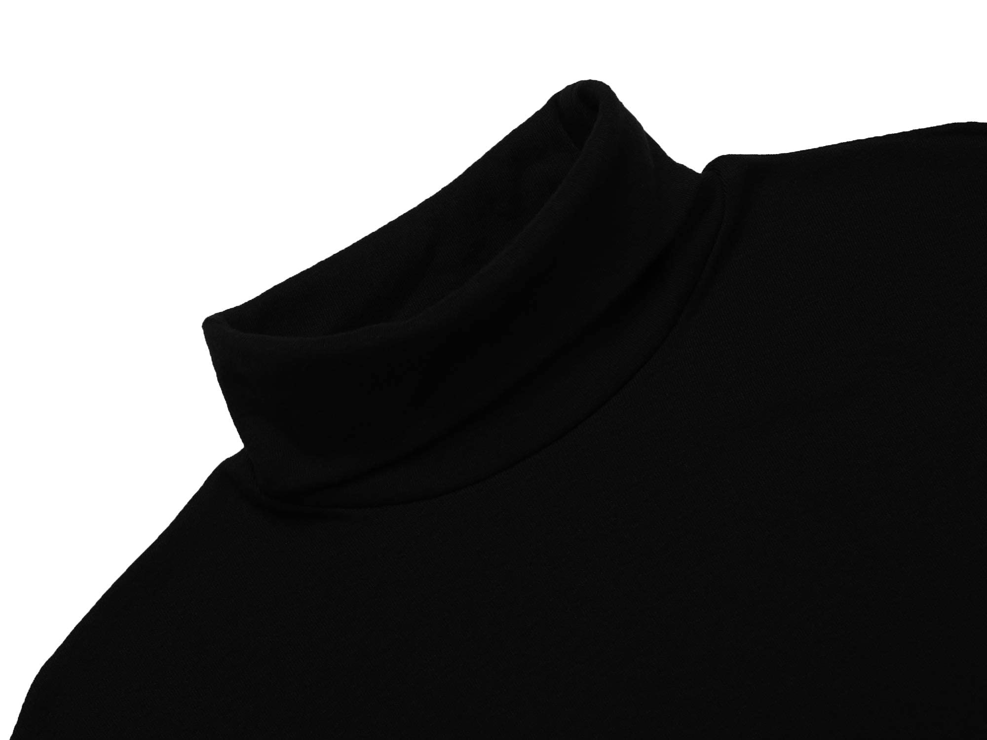 Cegerne Herren Rollkragenpullover Baumwolle Rollkragenshirt Slim Fit Rolli Elastisch Langarmshirts Turtleneck, Schwarz, M 4