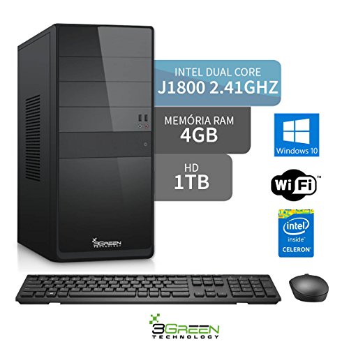 Computador 3green Triumph Intel Dual Core 4GB 1TB Wifi Windows 10