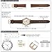 WOCCI Suede Vintage Leather Watch Band with Rose Gold Buckle, Quick Release Strap, Width (18mm 20mm 22mm)