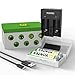 YONTEX [2 Pack] 3.7V 3600mAh 18650 Lithium Rechargeable Batteries with 1 USB 2-Bay Battery Charger and 1 Battery Storage Case [ More Power, Lighter Life ]