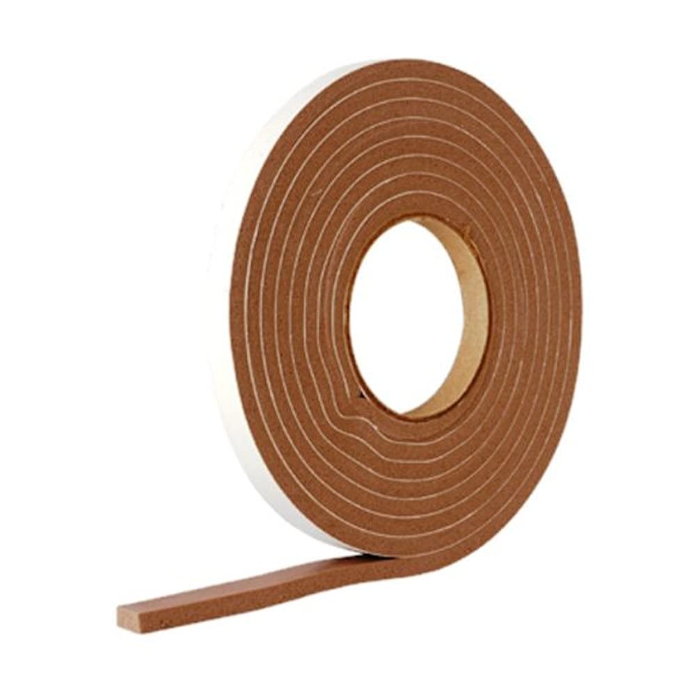 Merriway BH04521 (3 Pcs) StormSeal Door & Window Draught Excluder Weatherstrip, Self Adhesive High Density Rubber Foam, 15 Metres (49 foot) - Brown (Pack of 3 x 5 Metres)