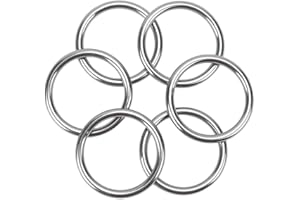 CRAFTYMELODY 8Pcs Craft Metal O Rings 304 Stainless Steel Round Linking Ring Welded Multi Purpose O Rings Hanging Strap Sling