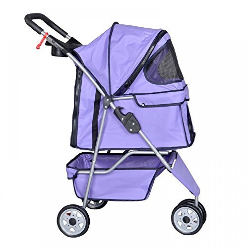 BestPet 3 Wheels Pet Stroller Dog Cat Cage Jogger Stroller for Medium