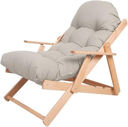 silla reclinable de madera maciza