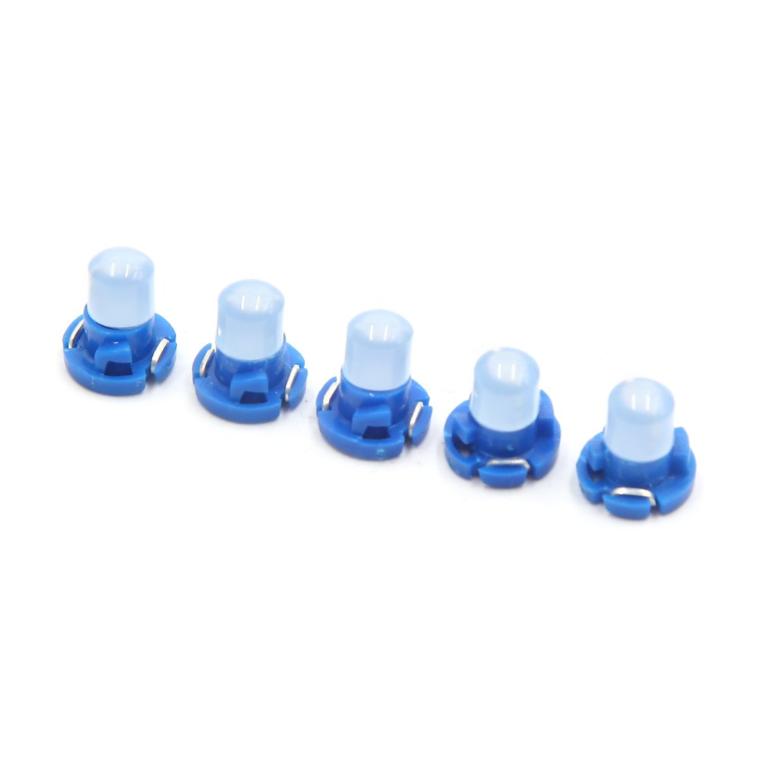 sourcing map 5pcs 12V Blue T4.2 Plastic Wedge LED Gauge Panel Interior Light
