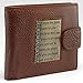 Christian Art Gifts Genuine Leather Wallet for Men Plans For You with Brass Inlay – Jeremiah 29:11 Bible Verse Quality Classic Leather Spice Brown RIFD Blocking Bifold Wallet Christian Gifts for Men