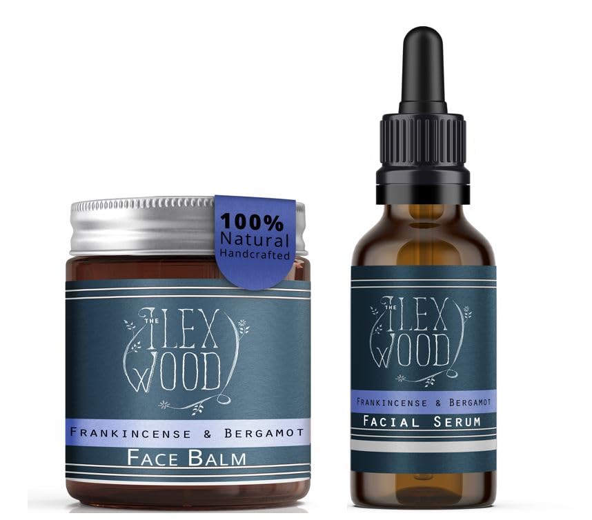 The Ilex Wood - Frankincense and Bergamot Gift Set for both Men and Women - Face Cream and Serum - 100% Natural Handcrafted, Vegan, Moisturising, Anti Ageing, Cruelty & Plastic Free, Palm Oil Free — image 1
