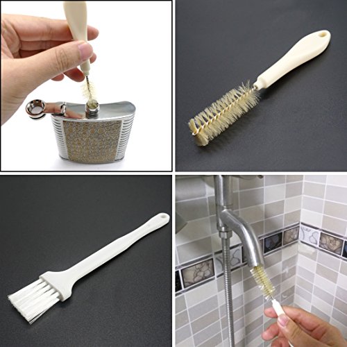 6 in 1 Small Detailing Cleaning Brush Kit for Keyboard, Bottle, Window Door Track, Groove Corner, Computer Slot (White)