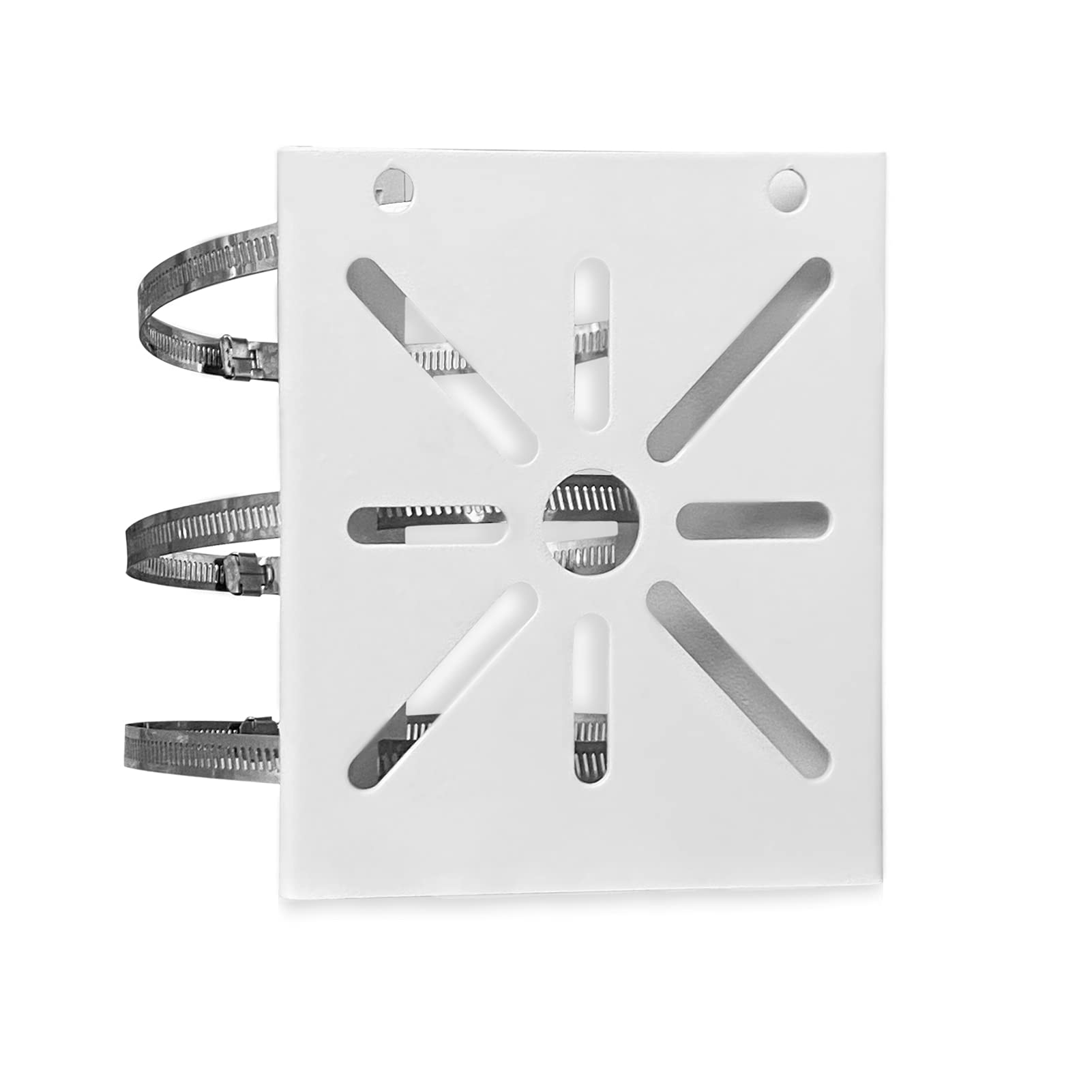 WiTi Universal Vertical Pole Mount for Security Camera, Solid Metal Mounting Corner Bracket with Loops, Suitable for CCTV Cameras(Medium Size)