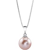The Pearl Source Freshwater Pearl Pendant Sydney Necklace for Women - Cultured Pearl Necklace | 14K Gold Plated 925 Sterling Silver Necklace with 16"-20" Adjustable Chain