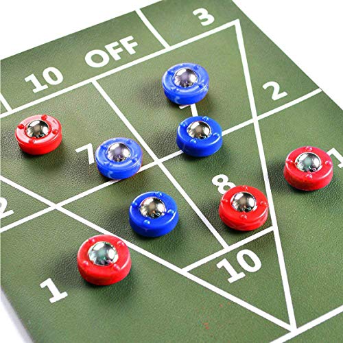 Yayalovehomee Mini Shuffleboard Pucks Rollers Set Shuffleboard Equipment Set Curling Accessories for Indoor Outdoor Family and Friends Fun