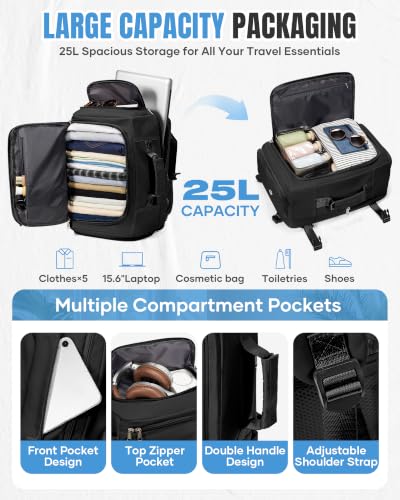 BJLFS Vacuum Backpack with Pump Hand Luggage 40x30x20 Ryanair Wizzair Vueling Backpack Travel Cabin Airplane 40x30x20 Waterproof Travel Bag
