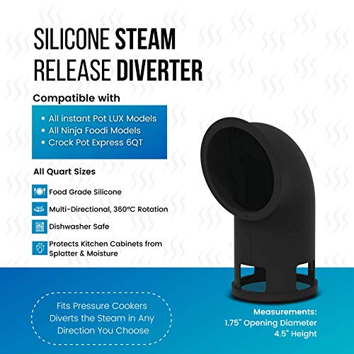 Steam Release Diverter, 360 Rotation Silicone Steam Diverter for