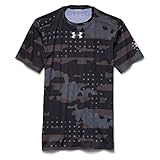 Under Armour Men's UA Freedom Camo Short Sleeve Compression Shirt Medium Black