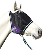 Kensington UViator Protective Fly Mask - Newest UV Solar Screen Protection with a 90% UV Rating - Double Locking CatchMask Fasteners - Non Heat Transferring Fabric (Lavender Mint, Large)