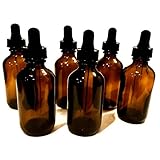 Refillable Tinted Bottle with Glass Dropper (2 Oz (6 pack), Amber)