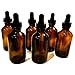 Refillable Tinted Bottle with Glass Dropper (2 Oz (6 pack), Amber)