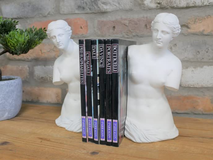 Venus Bookends White Quirky Bookcase Bookshelf Book Ends Ornament Gift Office Home Decor