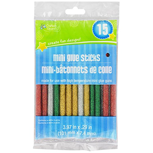 Crafter's Square Mini Glitter Glue Sticks Red, Gold, SIlver, Blue 15 ct. - Thumbnail 2