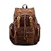 GEARONIC TM 21L Vintage Canvas Backpack for Men Leather Rucksack Knapsack 15 inch Laptop Tote Satchel School Military Shoulder Rucksack Hiking Bag