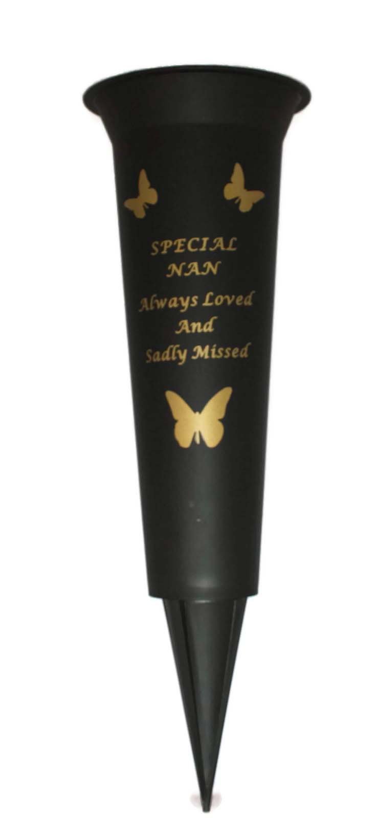 Special Nan Verse Graveside Memorial Grave Spiked Flower Vase — image 1