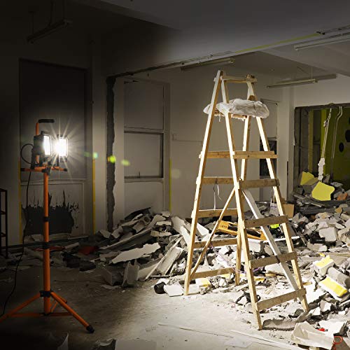 image for Tacklife 10000 Lumen Tripod LED Work Light with Two-Head Total 100W Wo