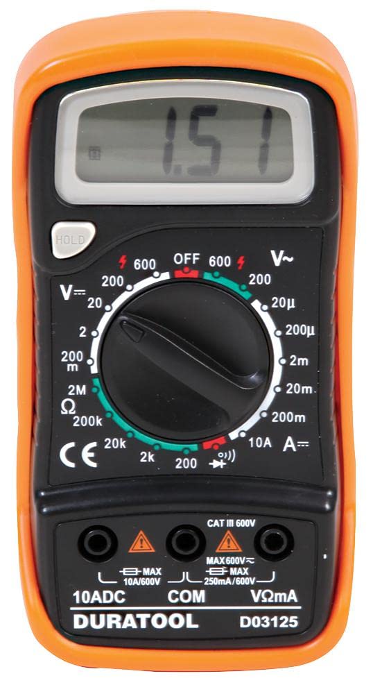 Duratool D03125 600 V AC/DC Digital Multimeter