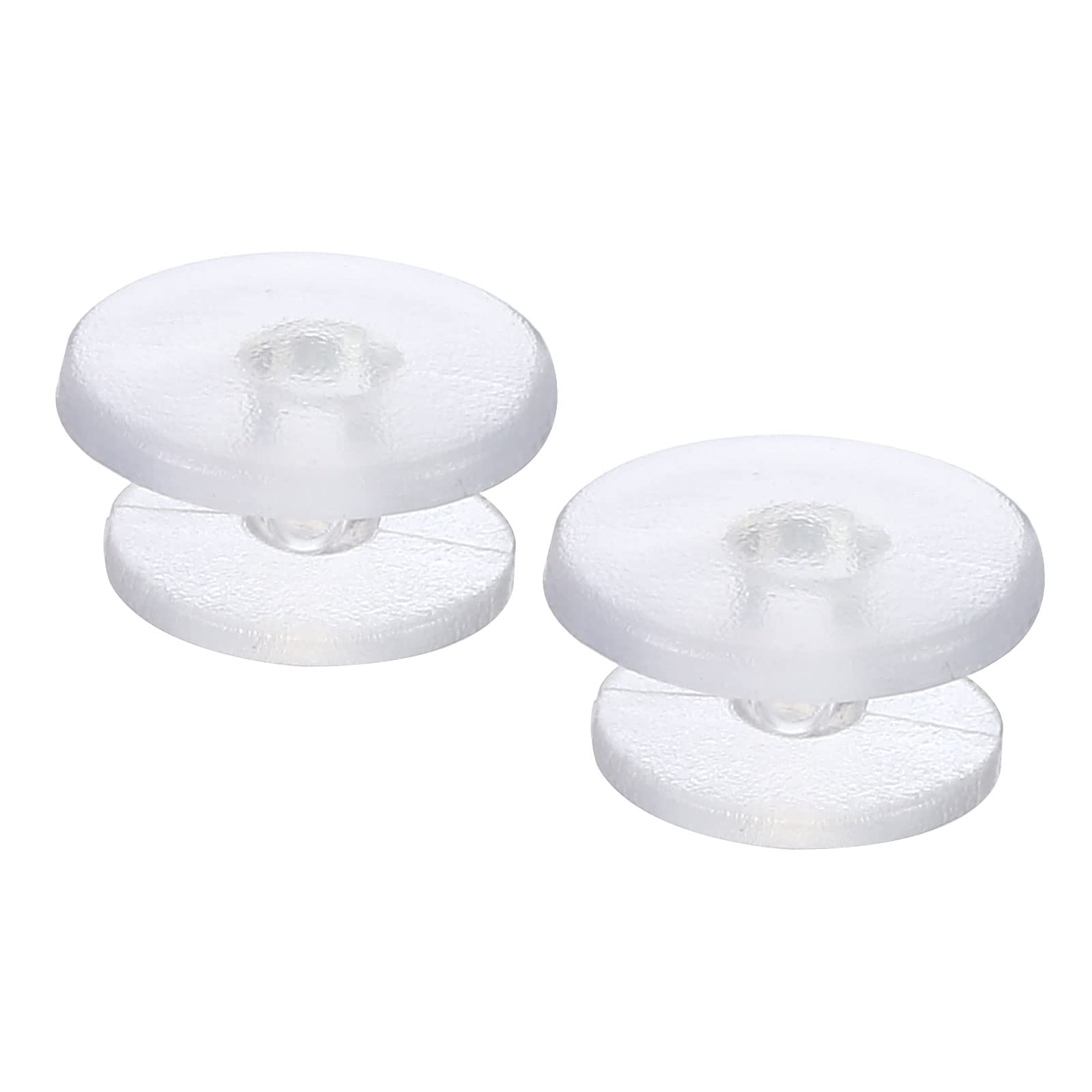 PATIKIL Plastic Button Charm, 50 Pack Backs Wristband 12 x 10mm Dia Buckle Button Accessories Shoe Charm Decoration, Clear