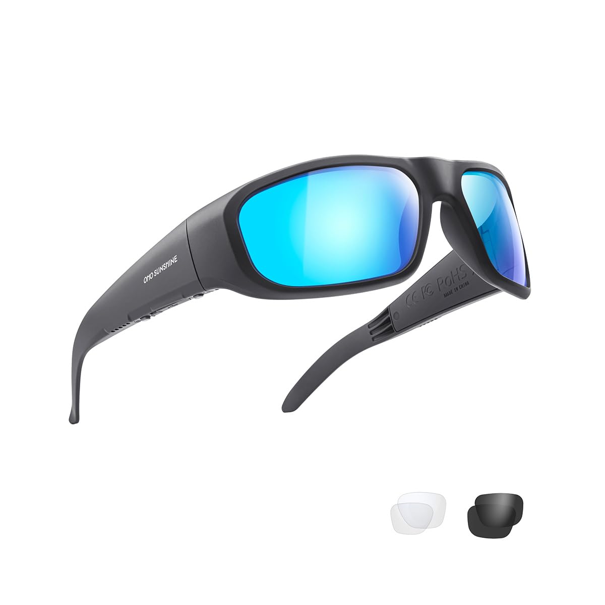 OhO Smart Glasses,Polarized Sunglasses with Bluetooth Speaker,Athletic/Outdoor UV Protection and Voice Control,Unisex