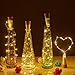 COSOON 4 PCS Wine Bottle Cork Lights, USB Powered Rechargeable Copper String Lights - 15LED 28Inch Wire String Lights for Bottle DIY, Wedding, Halloween, Christmas, Party Decor (USB Warm White) T014