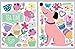 Dog Wall Decals for Girls - Cupcake Cute Pink Decor Stickers for Kids - Wall Decor Stickers for Kids - Baby Decals Dog [>45 Art Baby Bedroom clings]