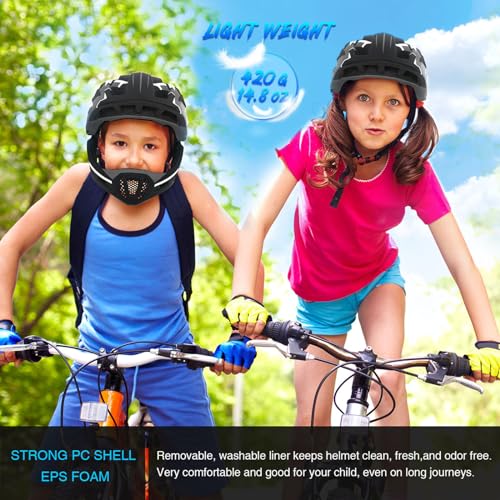 Lixada Full Face Helmet Children Detachable Sports Safety Helmet Bicycle Helmet Children Sports Helmet for Children Safety Helmet for Cycling Skating