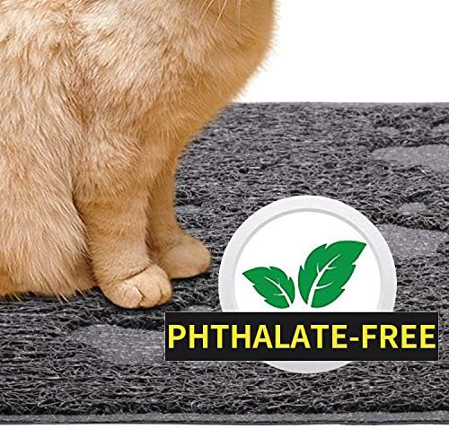 KAG Cat Litter Mat Litter Trapper Large Size 30” X 24”, Honeycomb Double-Layer Design Waterproof Urine Proof Material, Easy Clean Scatter Control (Gray)