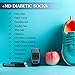 +MD Diabetic Socks for Men Women-6 Pairs Ankle Non-Binding Extra Wide, Seamless Circulator Socks for Edema 13-15 White
