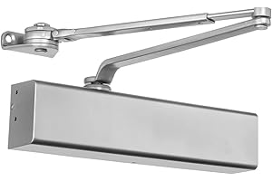 DYNASTY HARDWARE Dynasty Hold Open Door Closer Heavy Duty Commercial Grade Hydraulic Adjustable Spring Door Closer Series 8500-HO Sprayed Aluminum Finish