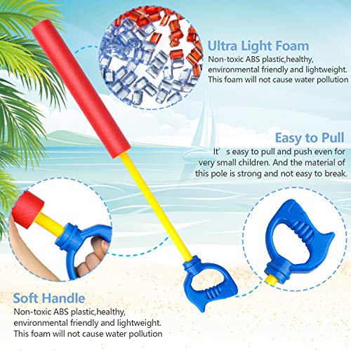 Kiztoys Water Gun for Kids Adults,4pcs Super Water Pistol Cool Summer 35cm Foam Pump Action Water Gun Toy 8m Range,Pool Beach Garden Lawn Water Fight,Gifts for Boys Girls