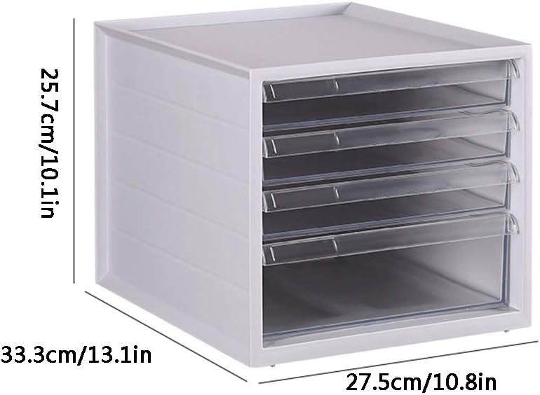 Amazon Com Office Folder Storage Shelf Large Capacity Four Layer Plastic Filing Cabinet Pull Out Drawer Suitable For Desk Desk Study Living Room Home Kitchen