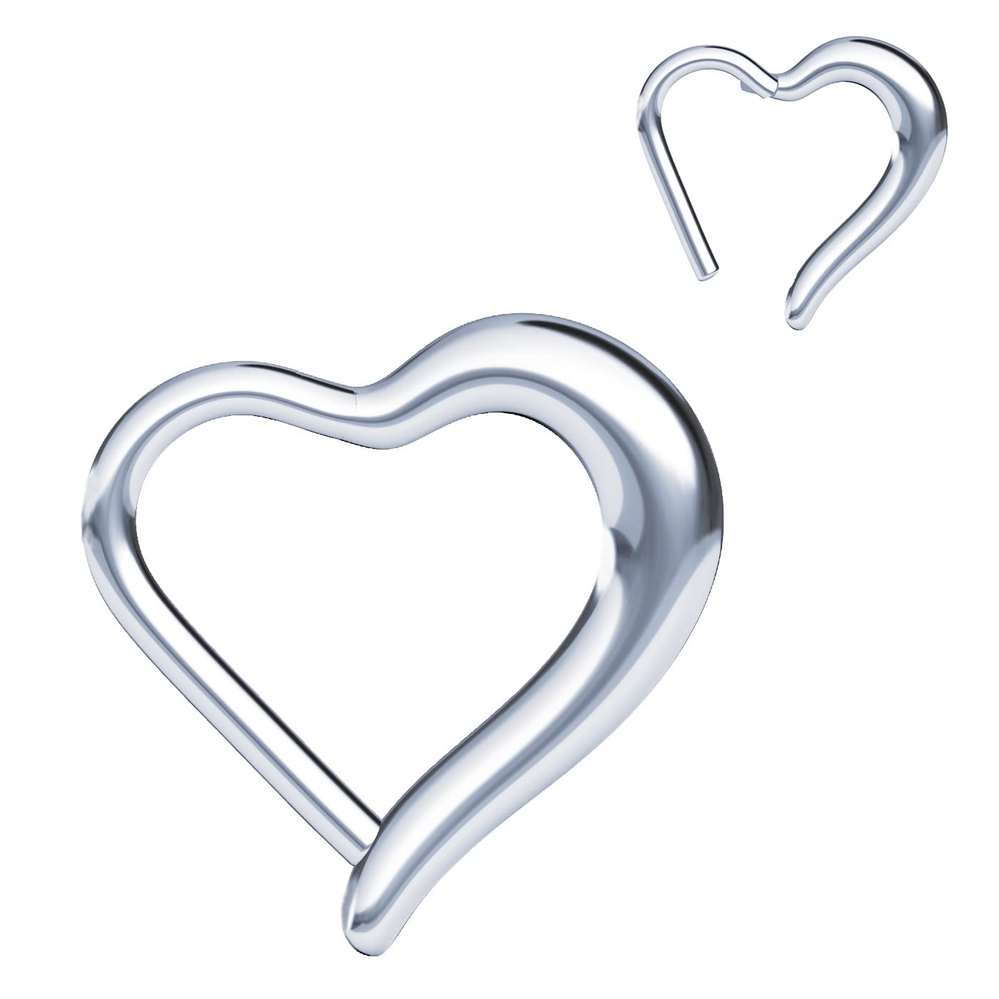 NewkeepsR 316L 16g Surgical Hypoallergenic Steel Love Heart Hinged Clicker Daith Helix Ring Piercing Jewellery for Women