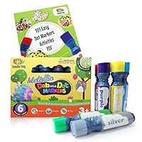 Dab and Dot Markers Metallic 6 Pack in Silver, Red, Gold, Blue, Green and Purple