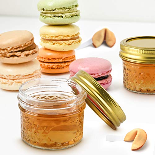 VERONES Mason Jars Canning Jars, 4 OZ Jelly Jars With Regular Lids and Bands, Ideal for Jam, Honey, Wedding Favors, Shower Favors, Baby Foods, DIY Magnetic Spice Jars, 40 PACK